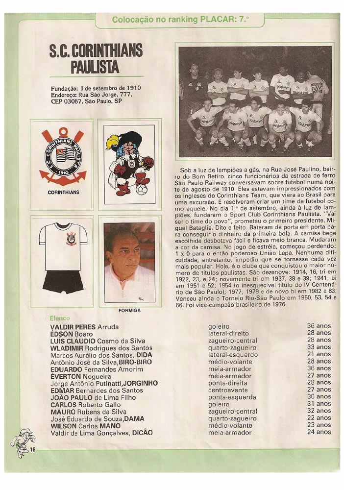 1987 Placar Album Copa Uniao 1987  Pagina 16