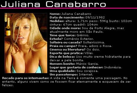 Revista Playboy  2006 03 Especial Juliana Canabarro BBB6 PERFIL