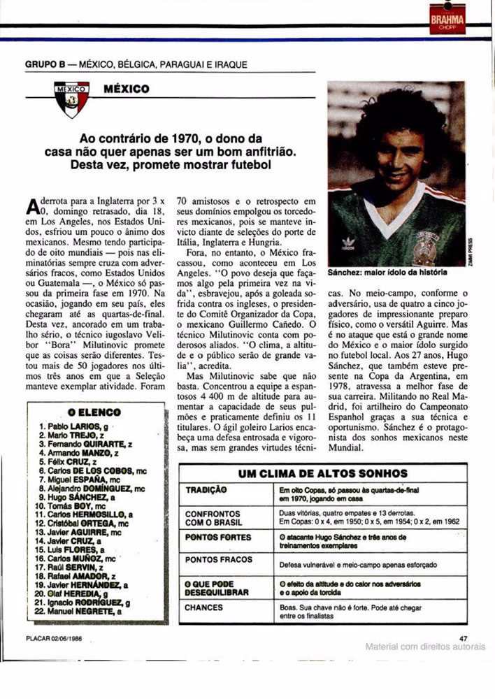 1986 Revista Placar N 836 020686 GUIA DA COPA DO MUNDO Pagina53