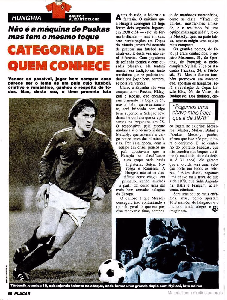 1982 Revista Placar N 625 140582 GUIA COPA DO MUNDO 1 Pagina096