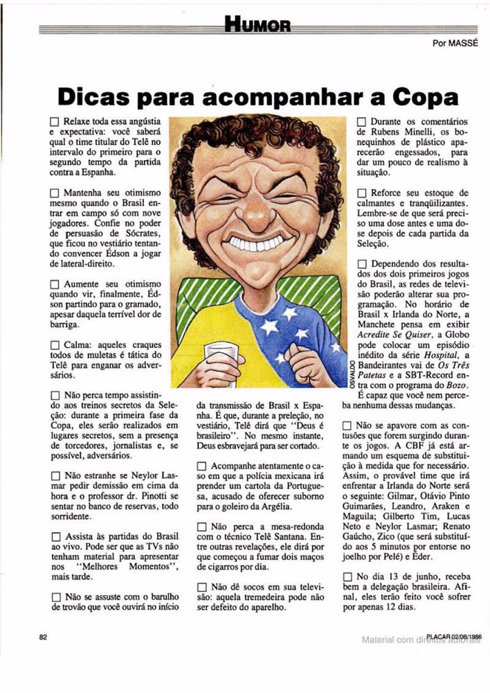 1986 Revista Placar N 836 020686 GUIA DA COPA DO MUNDO Pagina88