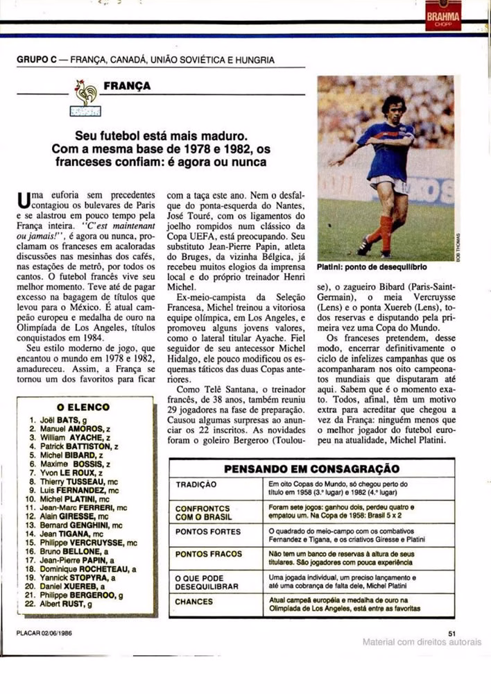 1986 Revista Placar N 836 020686 GUIA DA COPA DO MUNDO Pagina57