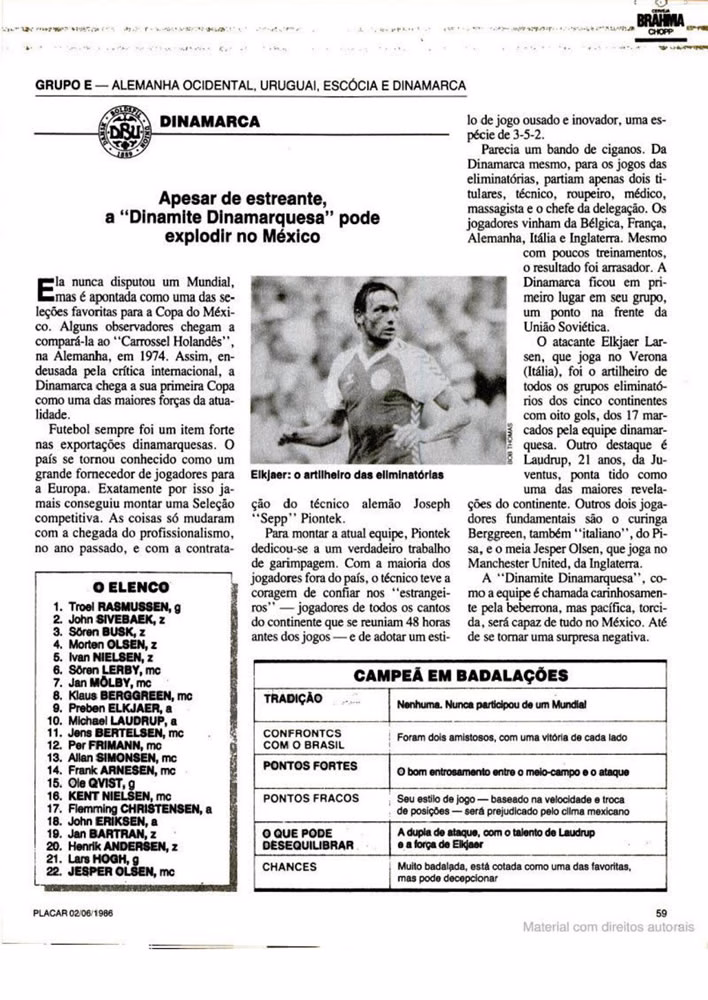 1986 Revista Placar N 836 020686 GUIA DA COPA DO MUNDO Pagina65