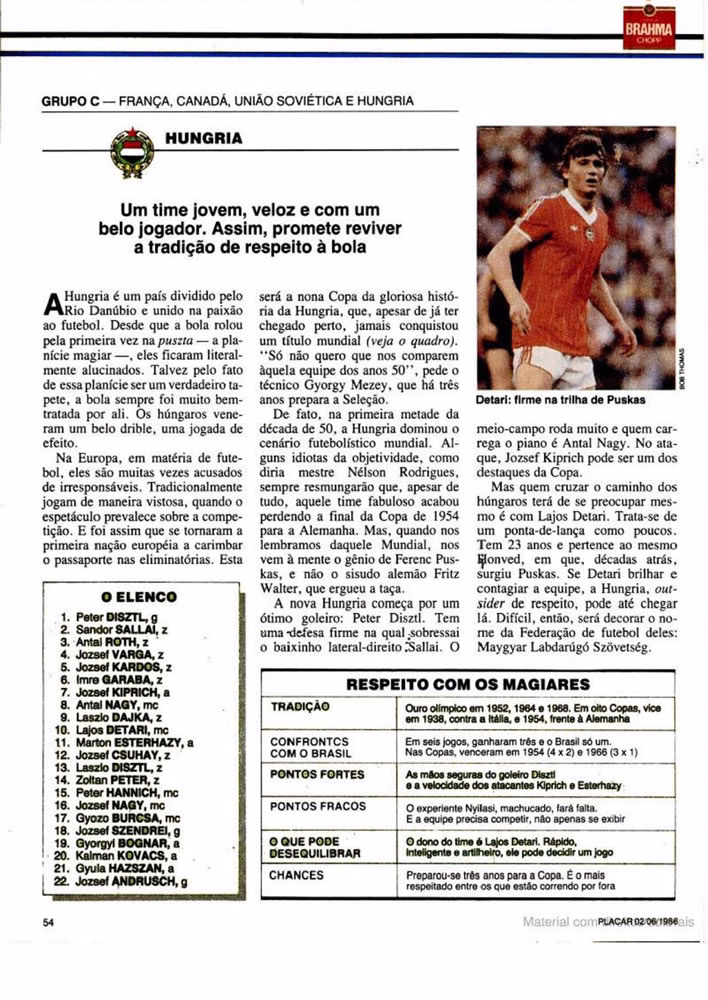 1986 Revista Placar N 836 020686 GUIA DA COPA DO MUNDO Pagina60