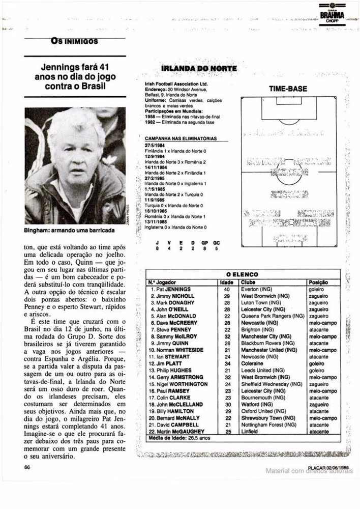 1986 Revista Placar N 836 020686 GUIA DA COPA DO MUNDO Pagina72